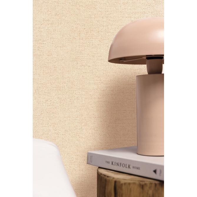 Papel pintado textil metalizado beige oscuro y cobre - TESSERA METAL 03 | MURAKE - 880245