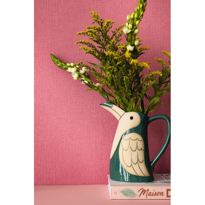 Papel pintado de efecto textil fucsia - TESSERA 17 | MURAKE - 880219