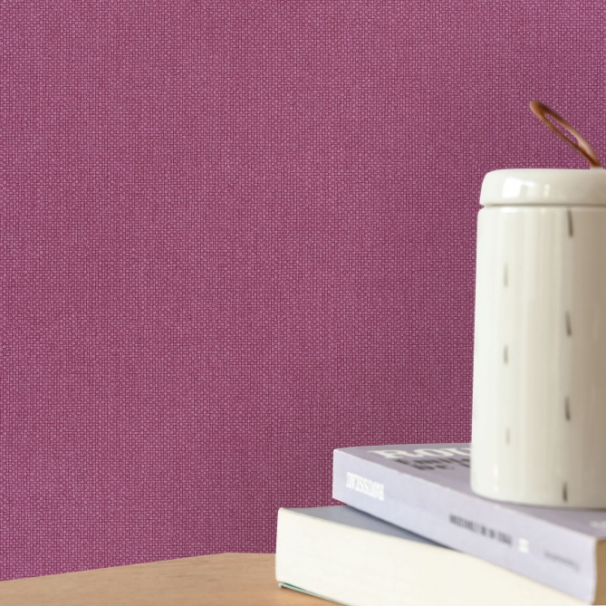Papel pintado de efecto textil berenjena - TESSERA 18 | MURAKE - 880220