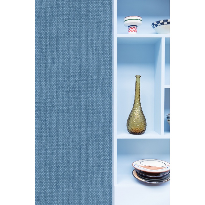 Papel pintado de efecto textil azul denim - TESSERA 23 | MURAKE - 880225