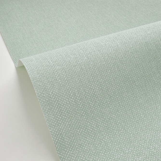 Papel pintado de efecto textil verde celadón - TESSERA 27 | MURAKE - 880229