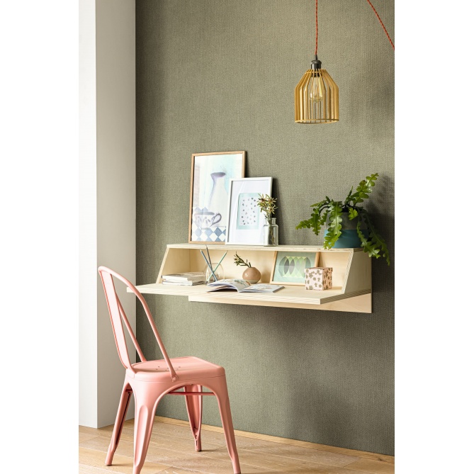 Papel pintado de efecto textil verde militar - TESSERA 31 | MURAKE - 880233
