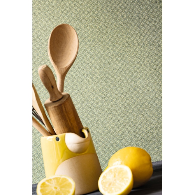 Papel pintado de efecto textil verde amarillento - TESSERA 32 | MURAKE - 880234