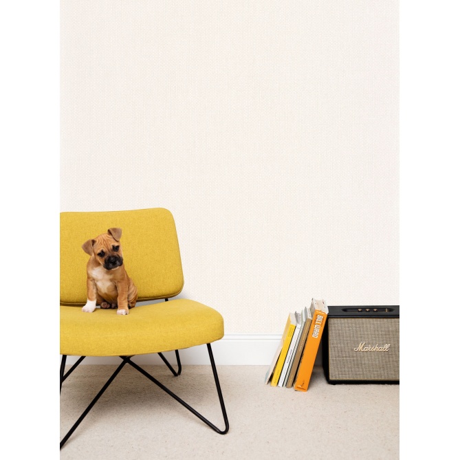Papel pintado de efecto textil gris lino claro - TESSERA 35 | MURAKE - 880237