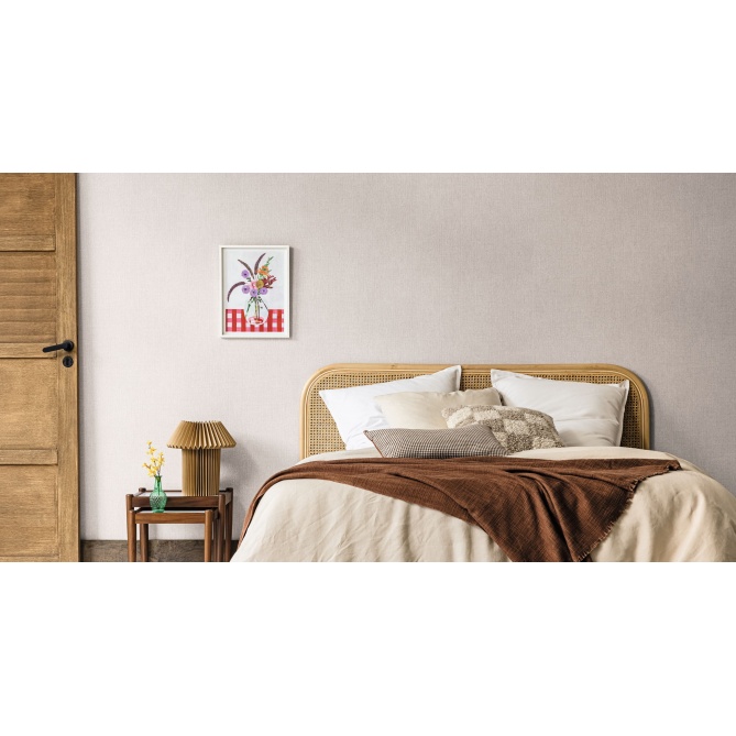 Papel pintado de efecto textil gris lino oscuro - TESSERA 37 | MURAKE - 880239