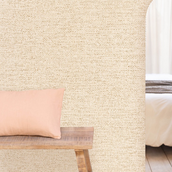 Papel pintado textil metalizado beige y oro - TESSERA METAL 02 | MURAKE - 880244