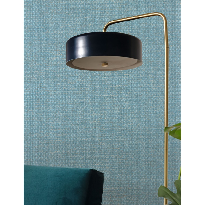 Papel pintado textil metalizado azul madura y oro - TESSERA METAL 04 | MURAKE - 880246