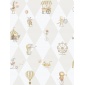 Papel pintado infantil de circo y rombos beige - ARLECHIN 03 | MURAKE - 842201