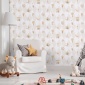 Papel pintado infantil de circo y rombos beige - ARLECHIN 03 | MURAKE - 842201