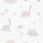 Papel pintado infantil de dinosaurios rosa - DINOZAVR 01 | MURAKE - 842202