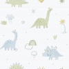 Papel pintado infantil de dinosaurios azul - DINOZAVR 02 | MURAKE - 842203