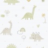 Papel pintado infantil de dinosaurios verde - DINOZAVR 03 | MURAKE - 842204