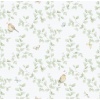 Papel pintado infantil de aves y ramas verde - MADARKA 03 | MURAKE - 842207