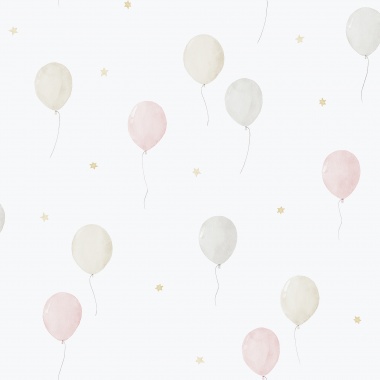Papel pintado infantil de globos de fiesta rosa - LIFT 01 | MURAKE - 842216
