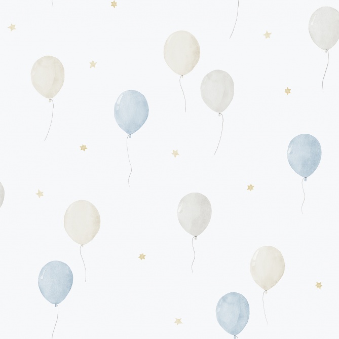 Papel pintado infantil de globos de fiesta azul - LIFT 02 | MURAKE - 842217