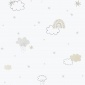 Papel pintado infantil de arcoíris y nubes beige - TECZA 03 | MURAKE - 842221