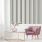 Papel pintado de rayas alternadas negro - THANG 04 | MURAKE - 842179
