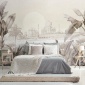 Mural de paisaje tropical beige - OASILA 02 | MURAKE - M20004