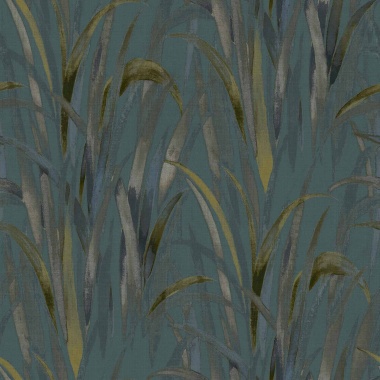 Papel pintado espigas y hojas azul - NARIVA 05 | MURAKE - 836704