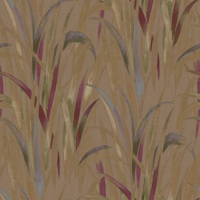 Papel pintado espigas y hojas ocre - NARIVA 06 | MURAKE - 836705
