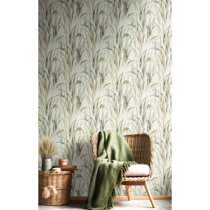 Papel pintado espigas y hojas verde - NARIVA 04 | MURAKE - 836703