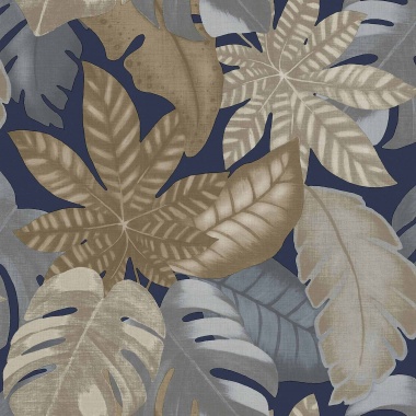 Papel pintado hojas tropicales azul - VENALIA 05 | MURAKE - 836711