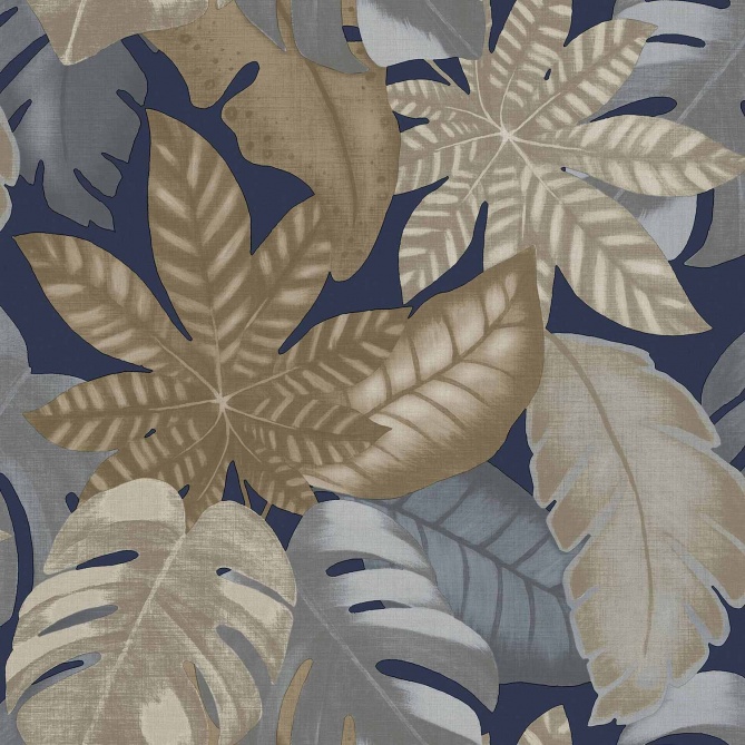 Papel pintado hojas tropicales azul - VENALIA 05 | MURAKE - 836711