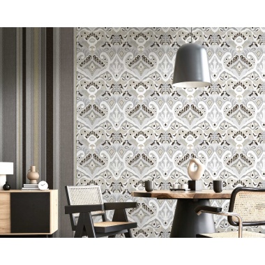 Papel pintado kilim gris - KANTRA 01 | MURAKE - 836713