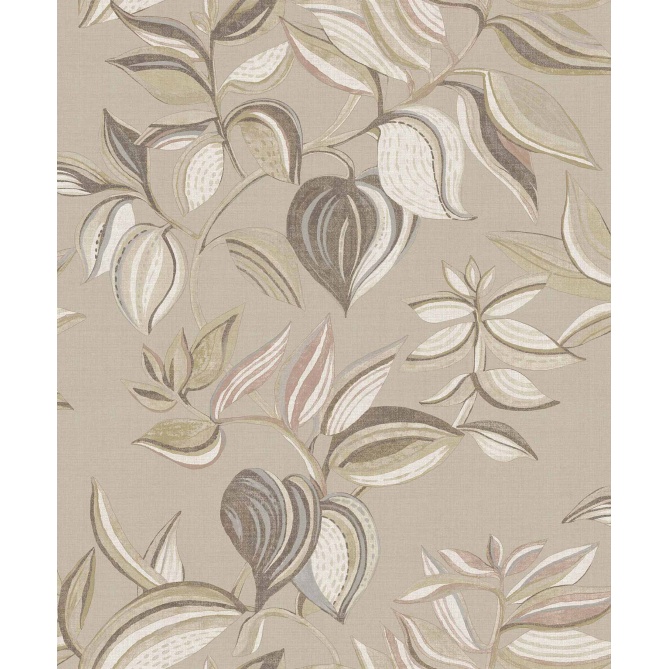 Papel pintado ramas y hojas colgantes beige - SARAVI 01 | MURAKE - 836717