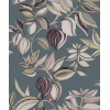 Papel pintado ramas y hojas colgantes azul - SARAVI 03 | MURAKE - 836719