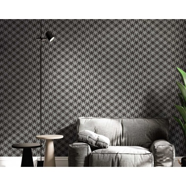 Papel pintado pata de gallo gris - TELMAR 05 | MURAKE - 836725