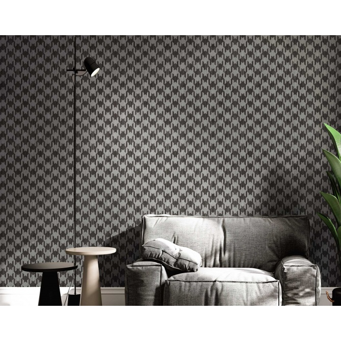 Papel pintado pata de gallo gris - TELMAR 05 | MURAKE - 836725