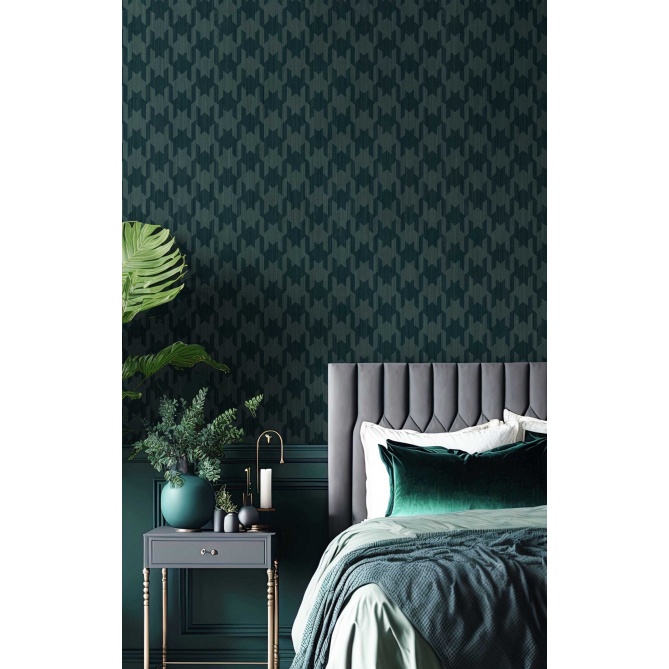 Papel pintado pata de gallo verde - TELMAR 04 | MURAKE - 836724