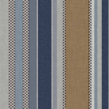 Papel pintado rayas y pata de gallo azul - RILONA 03 | MURAKE - 836728