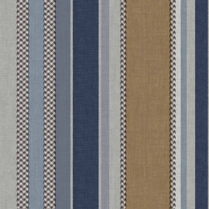 Papel pintado rayas y pata de gallo azul - RILONA 03 | MURAKE - 836728