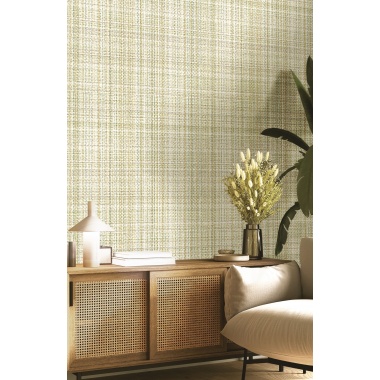 Papel pintado tejido entrelazado verde - VARANI 04 | MURAKE - 836733