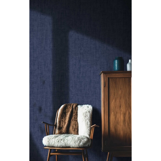 Papel pintado liso de efecto textil azul - ORVIA 19 | MURAKE - 836756