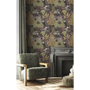 Papel pintado bosque tropical gris - SAVIREA 03 | MURAKE - 836759