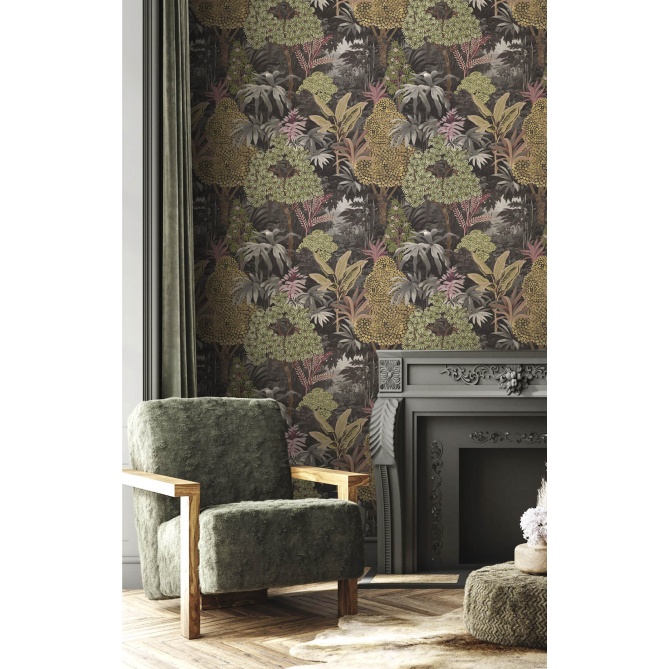 Papel pintado bosque tropical gris - SAVIREA 03 | MURAKE - 836759