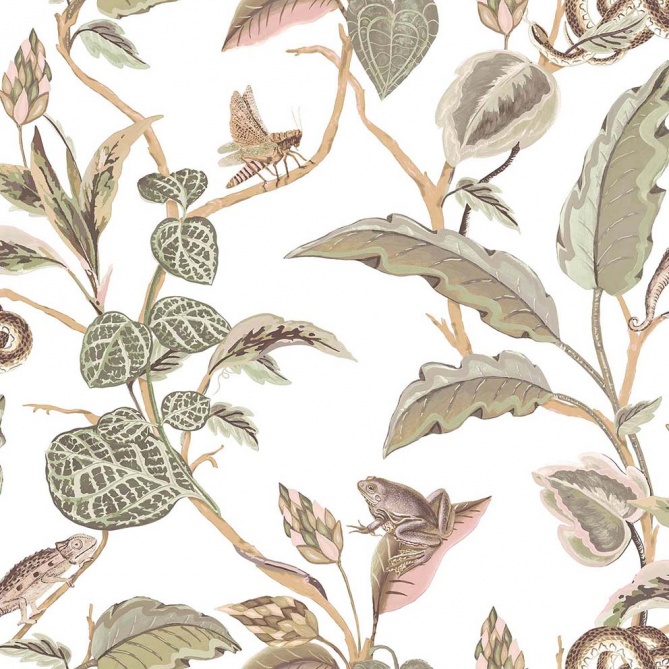 Papel pintado ramas y hojas blanco - SELVARI 02 | MURAKE - 836761