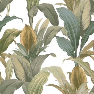 Papel pintado hojas alargadas verde - LIRVANA 01 | MURAKE - 836764