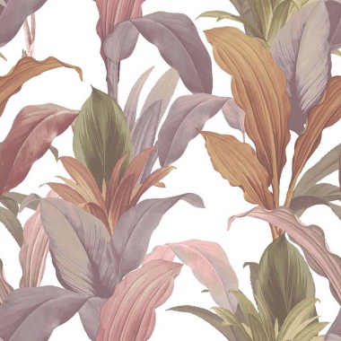 Papel pintado hojas alargadas rosa - LIRVANA 02 | MURAKE - 836765