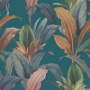 Papel pintado hojas alargadas azul pato - LIRVANA 03 | MURAKE - 836766