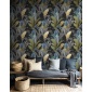 Papel pintado hojas alargadas gris - LIRVANA 07 | MURAKE - 836770