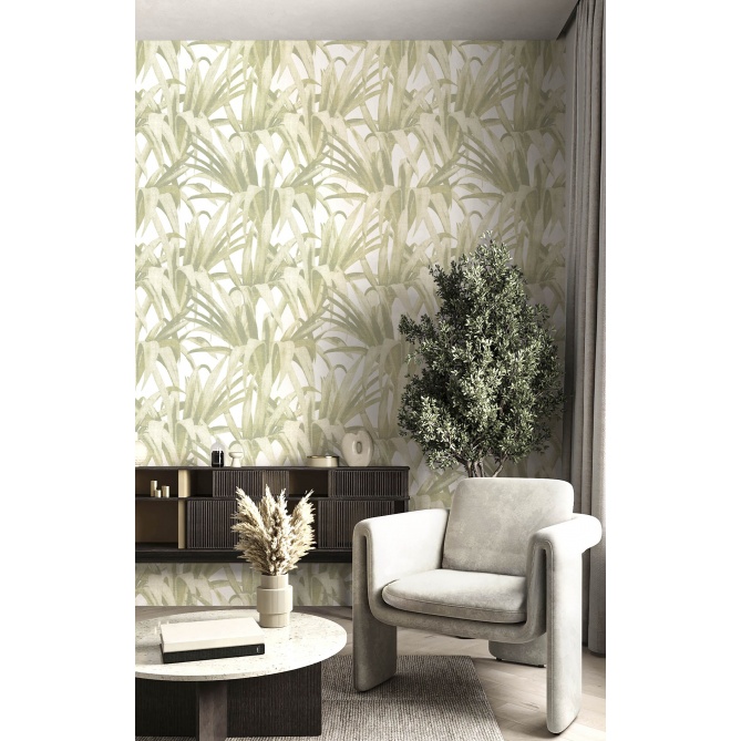 Papel pintado hojas de palmera verde - PALVENA 04 | MURAKE - 836774