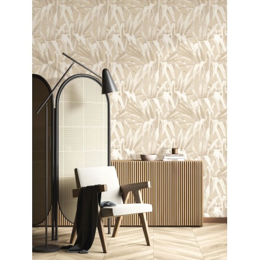 Papel pintado hojas de palmera beige - PALVENA 01 | MURAKE - 836771
