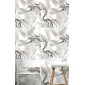 Papel pintado lémures entre hojas gris - LEMBARA 01 | MURAKE - 836778