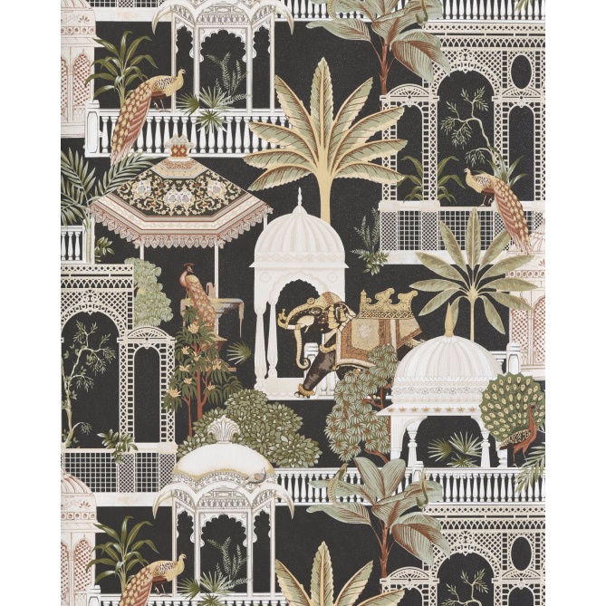 Papel pintado jardín oriental negro - JARDENA 04 | MURAKE - 836784