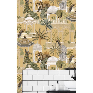 Papel pintado jardín oriental beige - JARDENA 03 | MURAKE - 836783