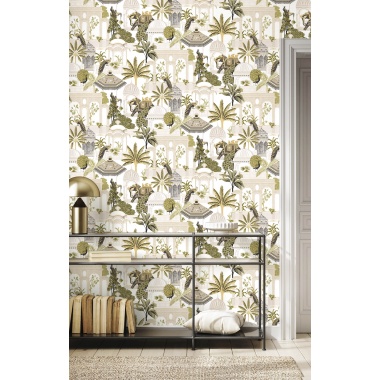 Papel pintado jardín oriental verde - JARDENA 02 | MURAKE - 836782